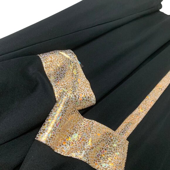 Body Wrappers Stained Glass Robe M Praise Dance Black Gold Trim Worship Clergy - Picture 4 of 11